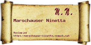 Marschauser Ninetta névjegykártya